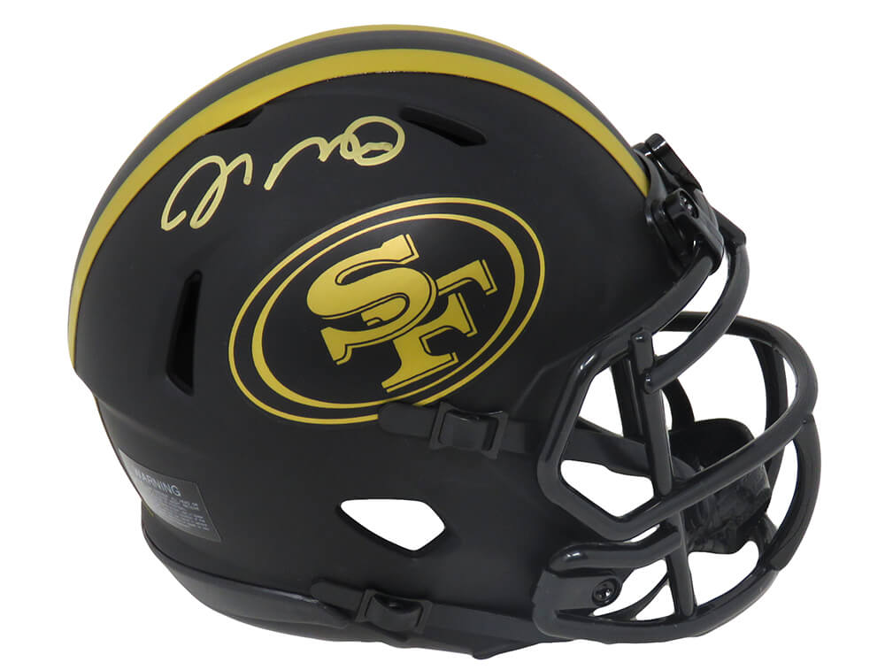 Joe Montana Signed San Francisco 49ers Eclipse Black Matte Riddell Speed Mini Helmet - MONMIN304 - Joe Montana Signed San Francisco 49ers Eclipse Black Matte Riddell Speed Mini Helmet product image