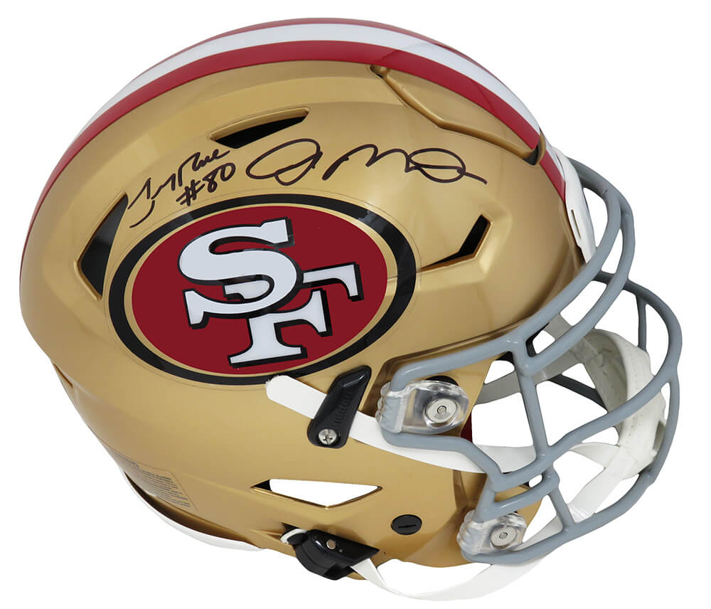 Joe Montana & Jerry Rice Dual Signed San Francisco 49ers SpeedFlex Riddell Speed Authentic Helmet - MONPRO310 - Joe Montana & Jerry Rice Dual Signed San Francisco 49ers SpeedFlex Riddell Speed Authentic Helmet product image