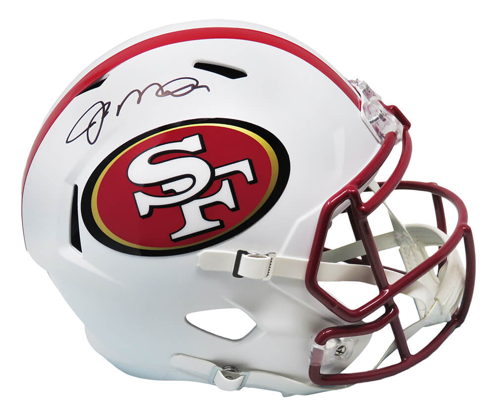 Joe Montana Signed San Francisco 49ers Flat White Matte Riddell Speed Full Size Replica Helmet - MONREP304 - Joe Montana Signed San Francisco 49ers Flat White Matte Riddell Speed Full Size Replica Helmet product image