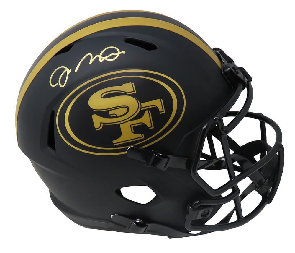 Joe Montana Signed San Francisco 49ers Eclipse Black Matte Riddell Speed Full Size Replica Helmet - MONREP305 - Joe Montana Signed San Francisco 49ers Eclipse Black Matte Riddell Speed Full Size Replica Helmet product image