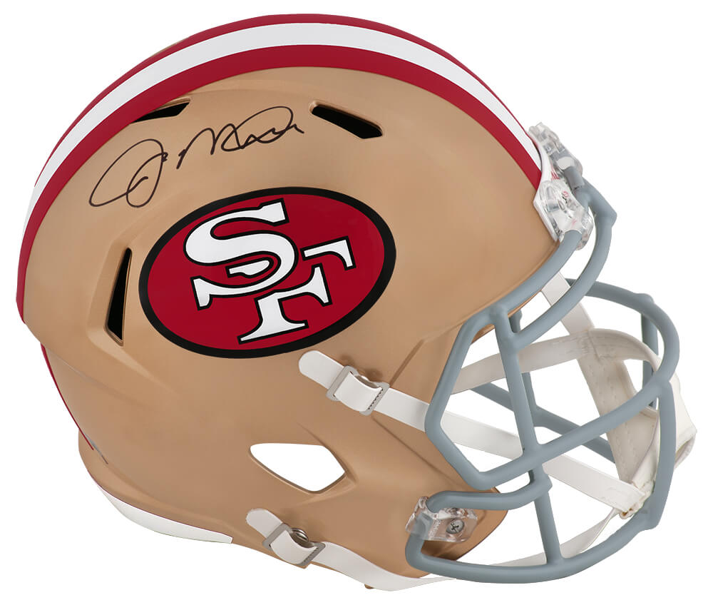 Joe Montana Signed San Francisco 49ers Riddell Full Size Speed Replica Helmet - (Fanatics) - MONREP307 - Joe Montana Signed San Francisco 49ers Riddell Full Size Speed Replica Helmet - (Fanatics) product image