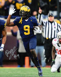 Rod Moore Signed Michigan Wolverines Navy Jersey With Football 8x10 Photo - MOO08P335MYS - Rod Moore Signed Michigan Wolverines Navy Jersey With Football 8x10 Photo product image