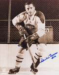 Dickie Moore Signed Montreal Canadiens Hockey Pose B&W 8x10 Photo - MOO08P400 - Dickie Moore Signed Montreal Canadiens Hockey Pose B&W 8x10 Photo product image