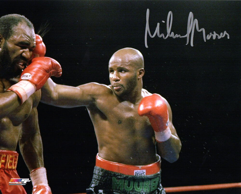 Michael Moorer Signed Boxing Puching Evander Holyfield 8x10 Photo - MOO08P500 - Michael Moorer Signed Boxing Puching Evander Holyfield 8x10 Photo product image