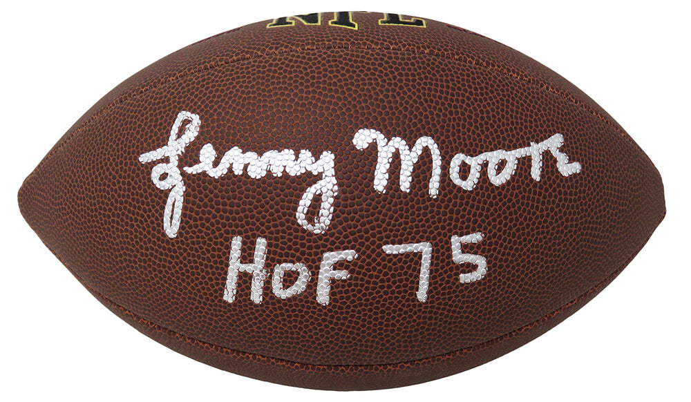 Lenny Moore Signed Wilson Super Grip Full Size NFL Football w/HOF'75 - MOOFTB304 - Lenny Moore Signed Wilson Super Grip Full Size NFL Football w/HOF'75 product image