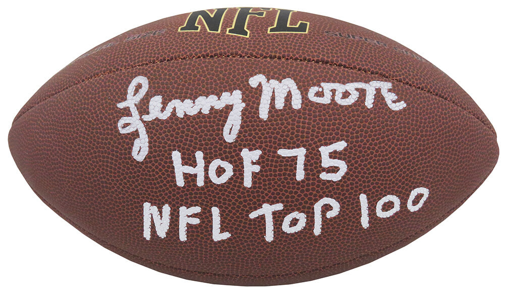 Lenny Moore Signed Wilson Super Grip Full Size NFL Football w/HOF'75, NFL Top 100 - MOOFTB306 - Lenny Moore Signed Wilson Super Grip Full Size NFL Football w/HOF'75, NFL Top 100 product image