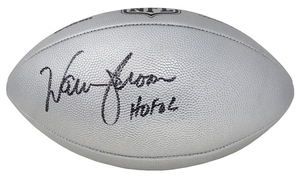 Warren Moon Signed Wilson Duke Silver Metallic NFL Full Size Replica Football w/HOF'06 - MOOFTB311 - Warren Moon Signed Wilson Duke Silver Metallic NFL Full Size Replica Football w/HOF'06 product image
