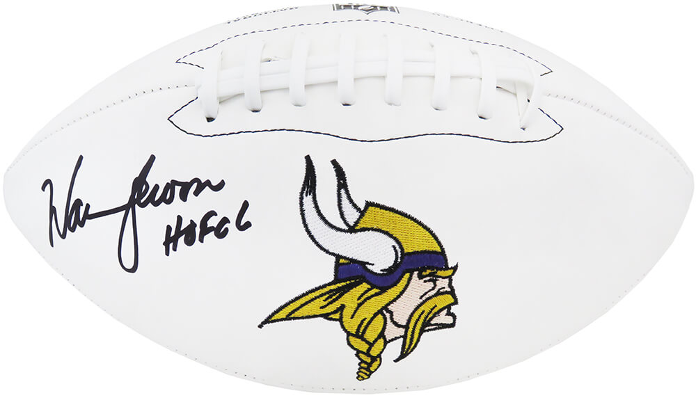 Warren Moon Signed Minnesota Vikings Wilson White Logo Football w/HOF'06 - MOOFTB312 - Warren Moon Signed Minnesota Vikings Wilson White Logo Football w/HOF'06 product image