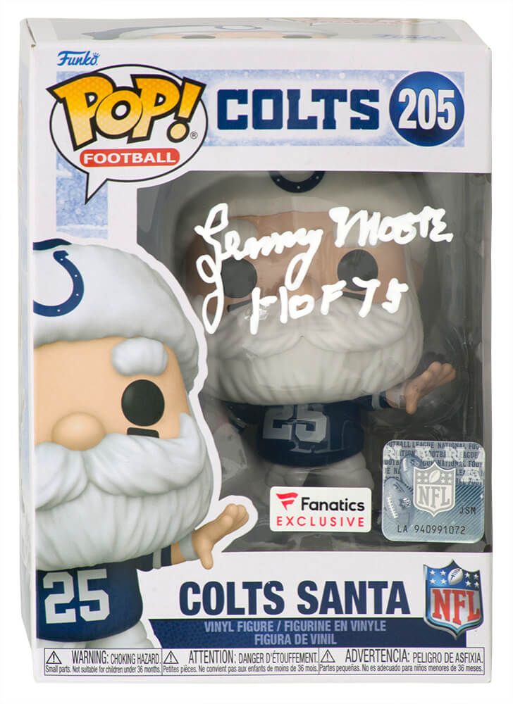 Lenny Moore Signed Indianapolis Colts 'SANTA' Funko Pop Doll #205 w/HOF'75 - MOOFUN301 - Lenny Moore Signed Indianapolis Colts 'SANTA' Funko Pop Doll #205 w/HOF'75 product image