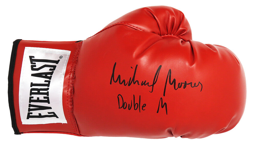 Michael Moorer Signed Everlast Red Boxing Glove w/Double M - MOOGLV501 - Michael Moorer Signed Everlast Red Boxing Glove w/Double M product image
