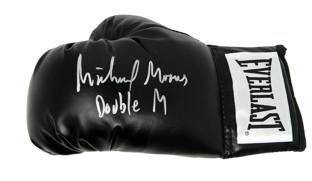 Michael Moorer Signed Everlast Black Boxing Glove w/Double M - MOOGLV505 - Michael Moorer Signed Everlast Black Boxing Glove w/Double M product image