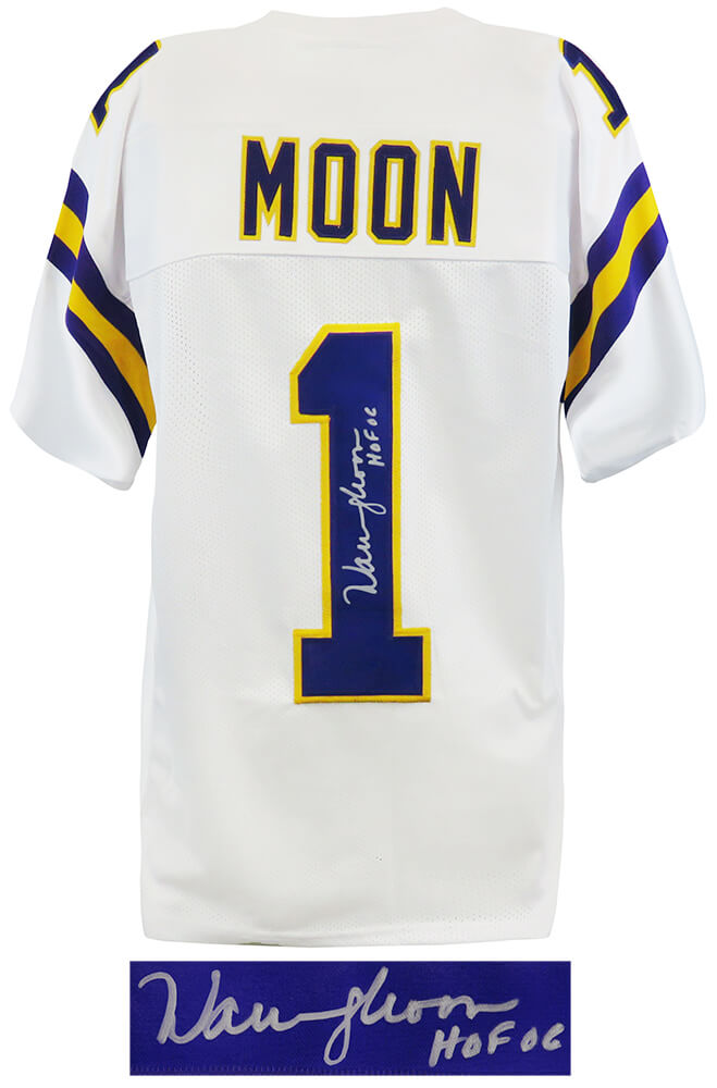 Warren Moon Signed White T/B Custom Football Jersey w/HOF'06 - MOOJRY302 - Warren Moon Signed White T/B Custom Football Jersey w/HOF'06 product image