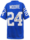 Lenny Moore Signed Blue Throwback Custom Football Jersey w/HOF 75 - MOOJRY310 - Lenny Moore Signed Blue Throwback Custom Football Jersey w/HOF 75 product image