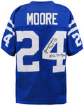 Lenny Moore Signed Blue Throwback Custom Football Jersey w/HOF 75, NFL Top 100 - MOOJRY312 - Lenny Moore Signed Blue Throwback Custom Football Jersey w/HOF 75, NFL Top 100 product image