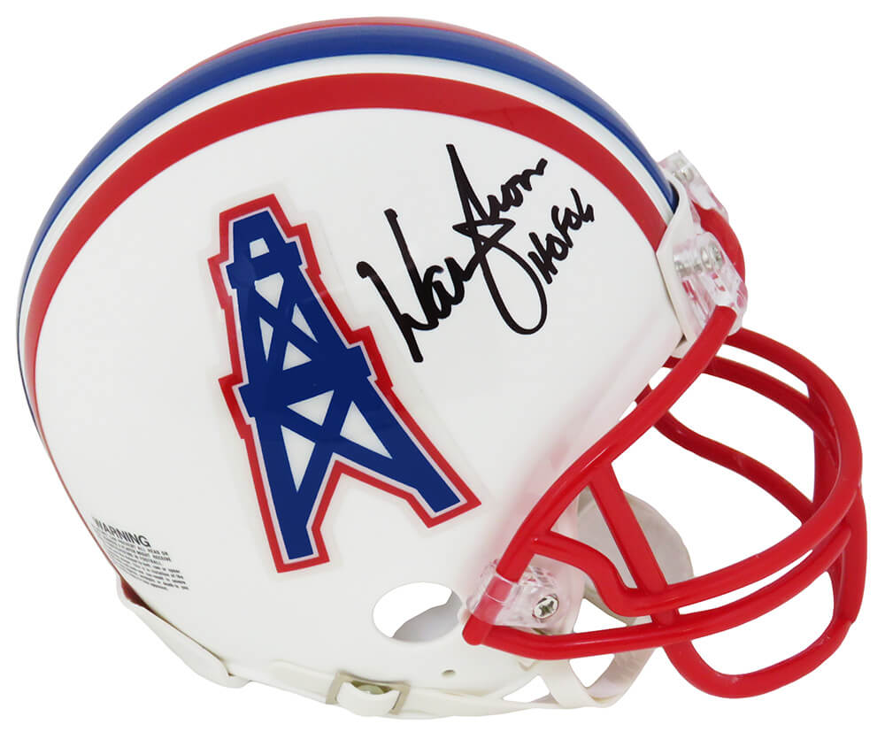 Warren Moon Signed Houston Oilers Throwback Riddell Mini Helmet w/HOF'06 - MOOMIN301 - Warren Moon Signed Houston Oilers Throwback Riddell Mini Helmet w/HOF'06 product image