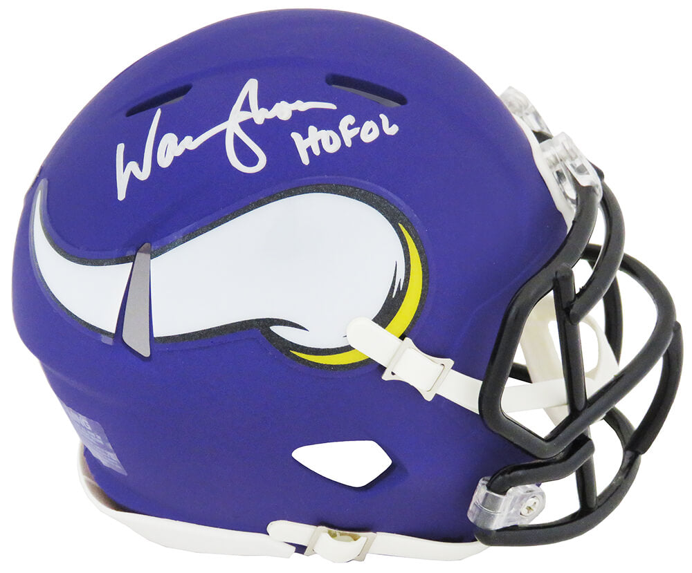 Warren Moon Signed Minnesota Vikings Riddell Speed Mini Helmet w/HOF'06 - MOOMIN307 - Warren Moon Signed Minnesota Vikings Riddell Speed Mini Helmet w/HOF'06 product image