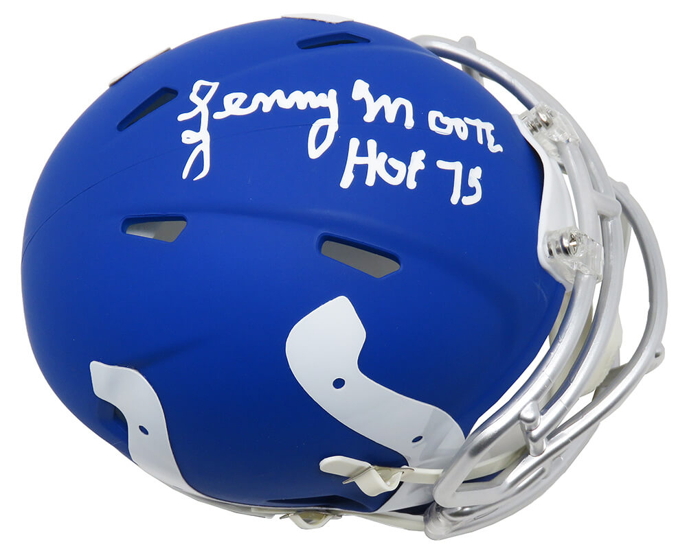 Lenny Moore Signed Colts AMP Alternate Series Riddell Speed Mini Helmet w/HOF'75 - MOOMIN321 - Lenny Moore Signed Colts AMP Alternate Series Riddell Speed Mini Helmet w/HOF'75 product image