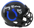 Lenny Moore Signed Colts Eclipse Black Matte Riddell Speed Mini Helmet w/HOF'75 - MOOMIN322 - Lenny Moore Signed Colts Eclipse Black Matte Riddell Speed Mini Helmet w/HOF'75 product image