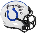 Lenny Moore Signed Colts Lunar Eclipse Riddell Speed Mini Helmet w/HOF'75 - MOOMIN325 - Lenny Moore Signed Colts Lunar Eclipse Riddell Speed Mini Helmet w/HOF'75 product image