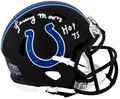 Lenny Moore Signed Colts 2023 Alternate Black Riddell Speed Mini Helmet w/HOF'75 - MOOMIN328 - Lenny Moore Signed Colts 2023 Alternate Black Riddell Speed Mini Helmet w/HOF'75 product image