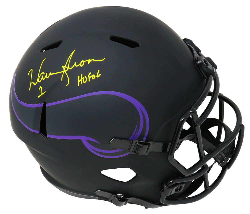 Warren Moon Signed Minnesota Vikings Eclipse Black Matte Riddell Full Size Speed Replica Helmet w/HOF'06 - MOOREP302 - Warren Moon Signed Minnesota Vikings Eclipse Black Matte Riddell Full Size Speed Replica Helmet w/HOF'06 product image