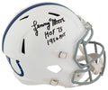 Lenny Moore Signed Colts Throwback (1956 Style) Riddell Full Size Speed Replica Helmet w/HOF'75, 1956 ROY - MOOREP330 - Lenny Moore Signed Colts Throwback (1956 Style) Riddell Full Size Speed Replica Helmet w/HOF'75, 1956 ROY product image