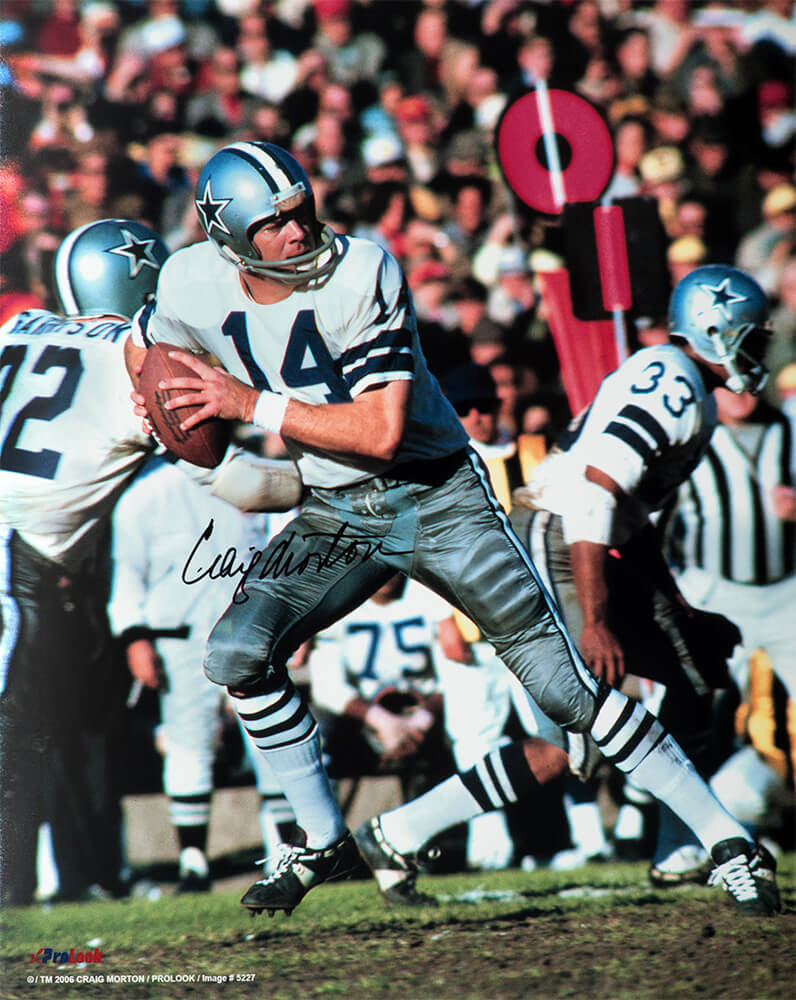 Craig Morton Signed Dallas Cowboys Drop Back Action 16x20 Photo - MOR16P300 - Craig Morton Signed Dallas Cowboys Drop Back Action 16x20 Photo product image