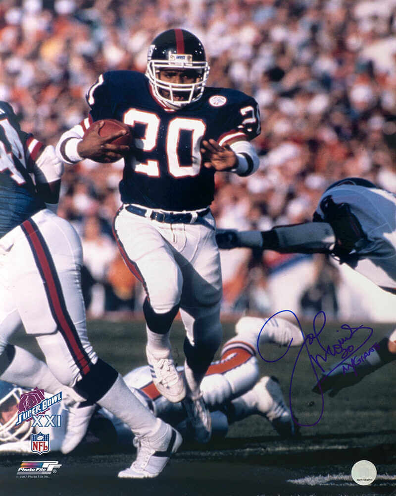 Joe Morris Signed New York Giants White Jersey Running With Ball 16x20 Photo w/NY Giants - MOR16P320 - Joe Morris Signed New York Giants White Jersey Running With Ball 16x20 Photo w/NY Giants product image