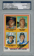 Jack Morris Signed Tigers 1978 Topps Rookie Card #703 - PSA/DNA - MORCAR100 - Jack Morris Signed Tigers 1978 Topps Rookie Card #703 - PSA/DNA product image