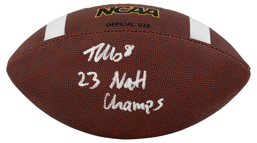 Tyler Morris Signed Wilson NCAA Composite Full Size Football w/23 Nat'l Champs - MORFTB320 - Tyler Morris Signed Wilson NCAA Composite Full Size Football w/23 Nat'l Champs product image
