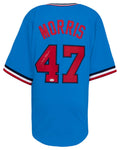 Jack Morris Signed Baby Blue Throwback Custom Baseball Jersey - MORJRY100 - Jack Morris Signed Baby Blue Throwback Custom Baseball Jersey product image