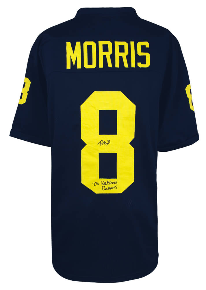 Tyler Morris Signed Navy Custom College Football Jersey w/23 National Champs - MORJRY320 - Tyler Morris Signed Navy Custom College Football Jersey w/23 National Champs product image