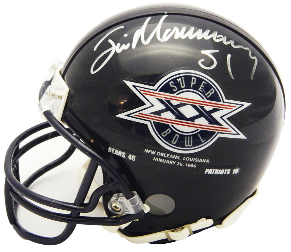 Jim Morrissey Signed Chicago Bears / Super Bowl XX Champs Logo Riddell Mini Helmet - MORMIN301 - Jim Morrissey Signed Chicago Bears / Super Bowl XX Champs Logo Riddell Mini Helmet product image