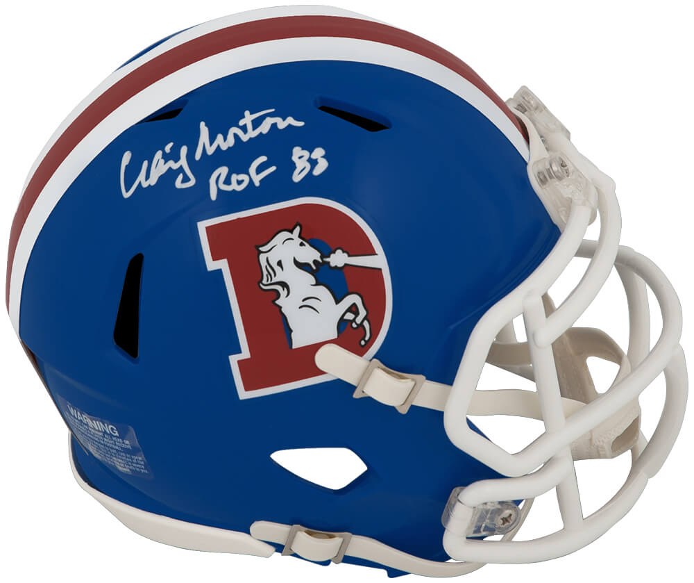Craig Morton Signed Denver Broncos Throwback 'D Logo' Riddell Speed Mini Helmet w/ROF'88 - MORMIN323 - Craig Morton Signed Denver Broncos Throwback 'D Logo' Riddell Speed Mini Helmet w/ROF'88 product image