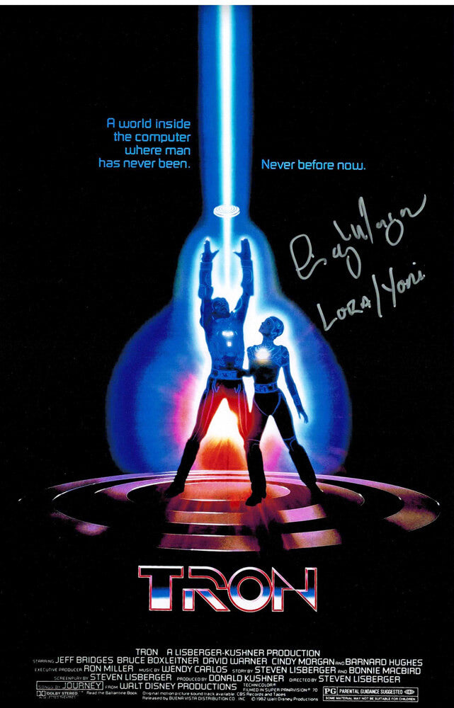 Cindy Morgan Signed Tron 11x17 Movie Poster w/Lora-Yori - MORPST502 - Cindy Morgan Signed Tron 11x17 Movie Poster w/Lora-Yori product image