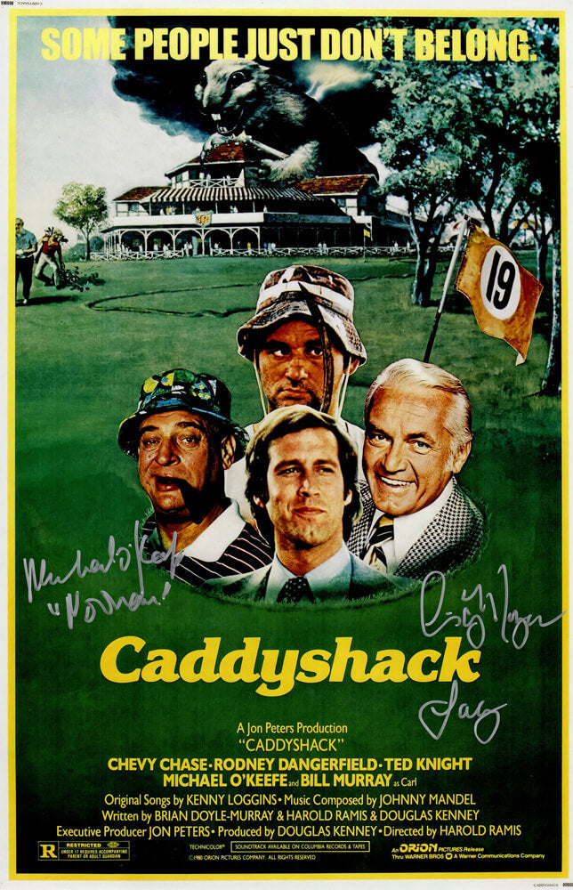Cindy Morgan & Michael O'Keefe Dual Signed Caddyshack 11x17 Movie Poster w/Character Names - MORPST553 - Cindy Morgan & Michael O'Keefe Dual Signed Caddyshack 11x17 Movie Poster w/Character Names product image