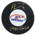 Ken Morrow Signed USA Hockey Logo Hockey Puck w/1980 Gold - MORPUC401 - Ken Morrow Signed USA Hockey Logo Hockey Puck w/1980 Gold product image