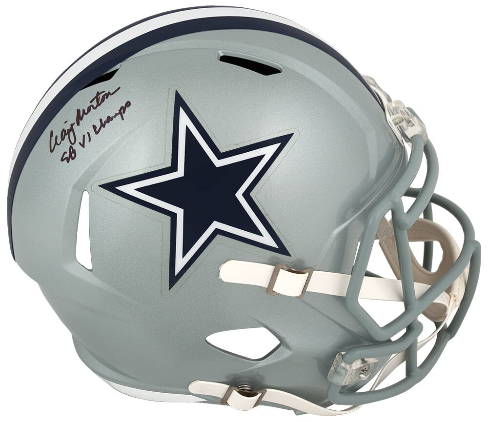 Craig Morton Signed Dallas Cowboys Riddell Full Size Speed Replica Helmet w/SB VI Champs - MORREP302 - Craig Morton Signed Dallas Cowboys Riddell Full Size Speed Replica Helmet w/SB VI Champs product image