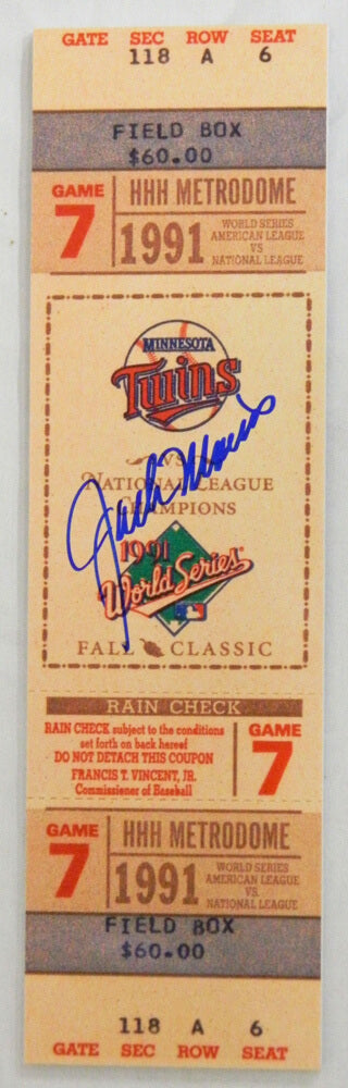 Jack Morris Signed Twins 1991 World Series Game 7 4x14 Mini Mega Ticket - MORTIC101 - Jack Morris Signed Twins 1991 World Series Game 7 4x14 Mini Mega Ticket product image