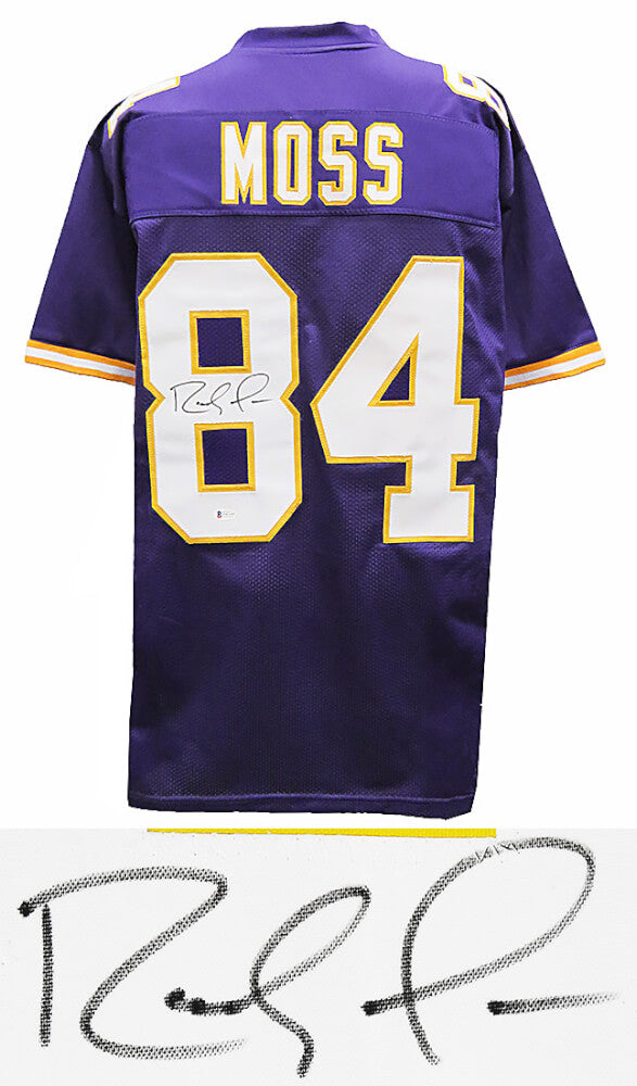 Randy Moss Signed Purple Custom Jersey (Beckett) - MOSJRY301 - Randy Moss Signed Purple Custom Jersey (Beckett) product image