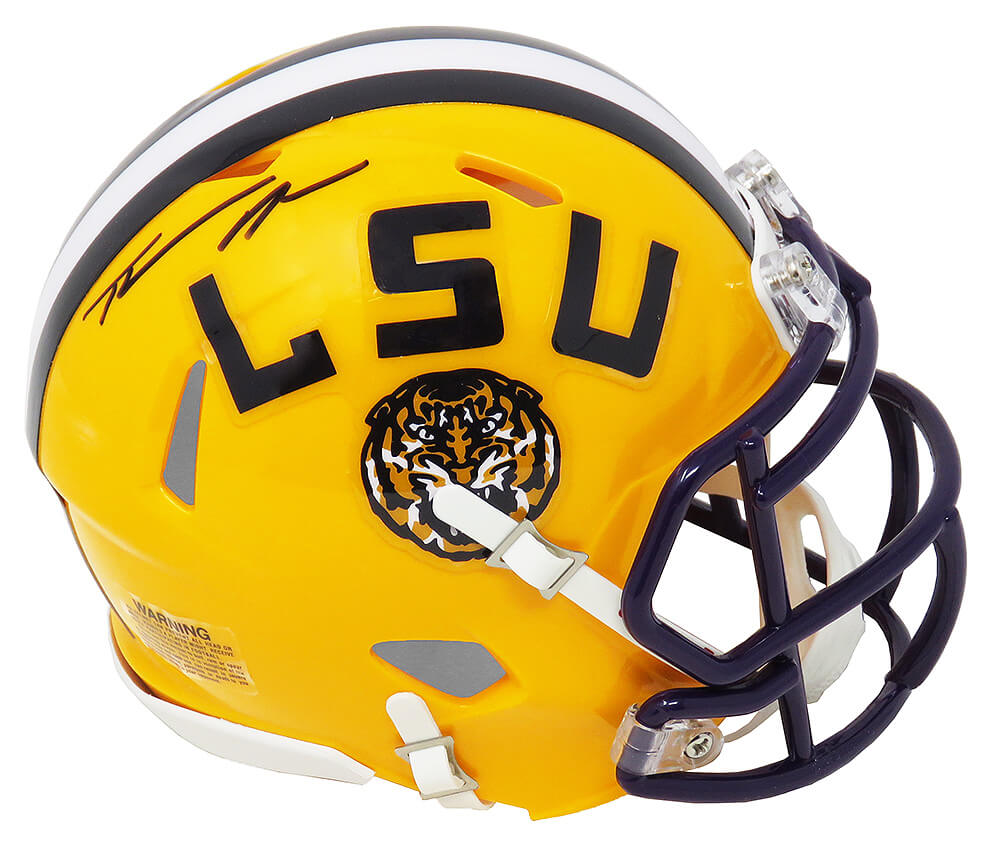 Thaddeus Moss Signed LSU Tigers Riddell Speed Mini Helmet - MOSMIN300 - Thaddeus Moss Signed LSU Tigers Riddell Speed Mini Helmet product image