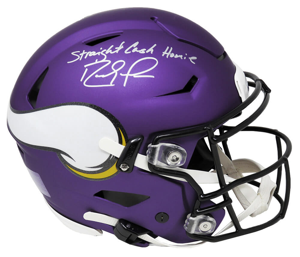 Randy Moss Signed Minnesota Vikings SpeedFlex Riddell Speed Authentic Helmet w/Straight Cash Homie - MOSPRO300 - Randy Moss Signed Minnesota Vikings SpeedFlex Riddell Speed Authentic Helmet w/Straight Cash Homie product image