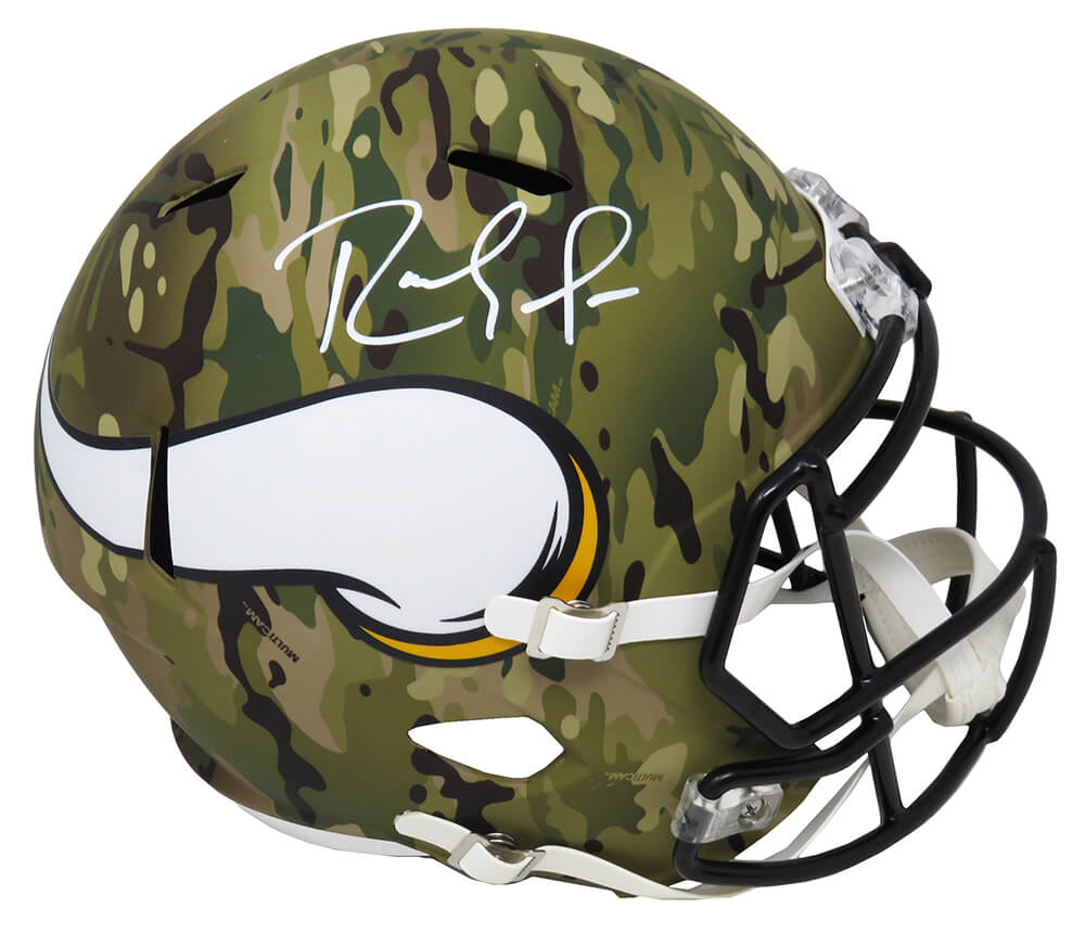 Randy Moss Signed Minnesota Vikings CAMO Riddell Full Size Speed Replica Helmet - MOSREP309 - Randy Moss Signed Minnesota Vikings CAMO Riddell Full Size Speed Replica Helmet product image