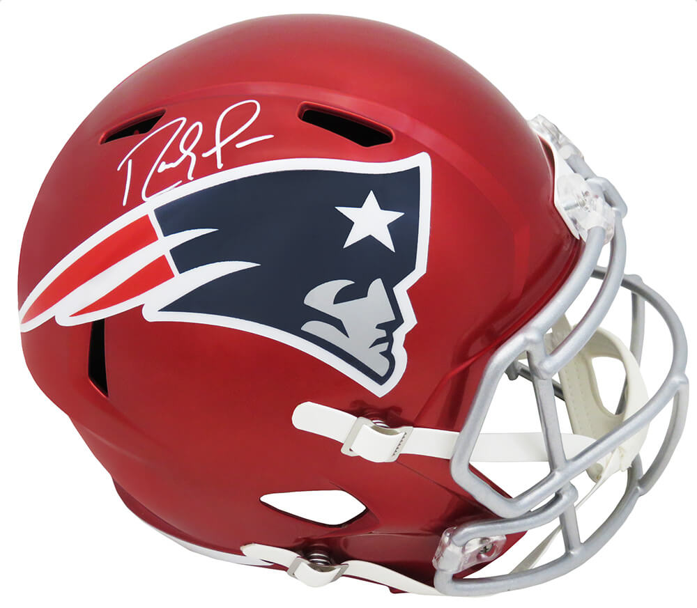 Randy Moss Signed New England Patriots FLASH Riddell Full Size Speed Replica Helmet - MOSREP319 - Randy Moss Signed New England Patriots FLASH Riddell Full Size Speed Replica Helmet product image