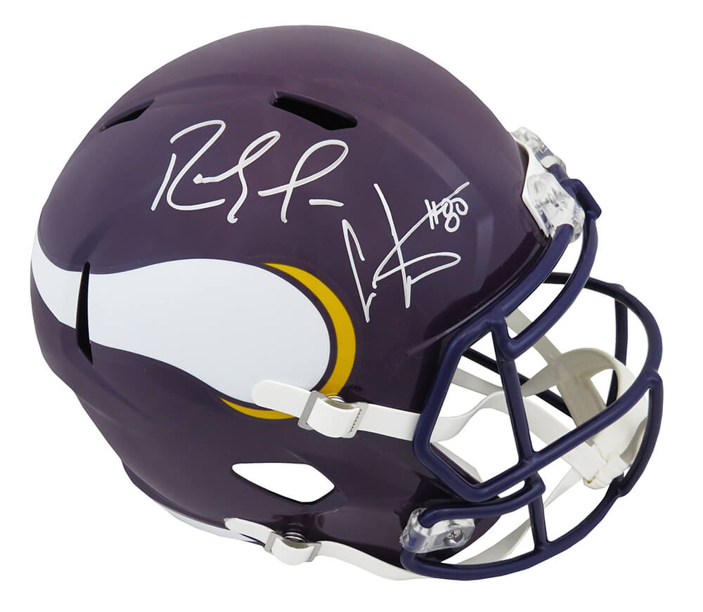 Randy Moss & Cris Carter Signed Minnesota Vikings Riddell Full Size Speed Replica Helmet - MOSREP321 - Randy Moss & Cris Carter Signed Minnesota Vikings Riddell Full Size Speed Replica Helmet product image