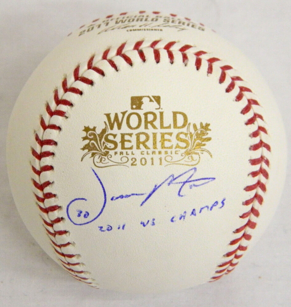 Jason Motte Signed 2011 World Series Baseball w/WS Champs - MOTBSB101 - Jason Motte Signed 2011 World Series Baseball w/WS Champs product image