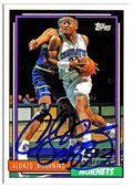Alonzo Mourning Signed Charlotte Hornets 1992-93 Topps Rookie Basketball Card #393 - MOUCAR205 - Alonzo Mourning Signed Charlotte Hornets 1992-93 Topps Rookie Basketball Card #393 product image