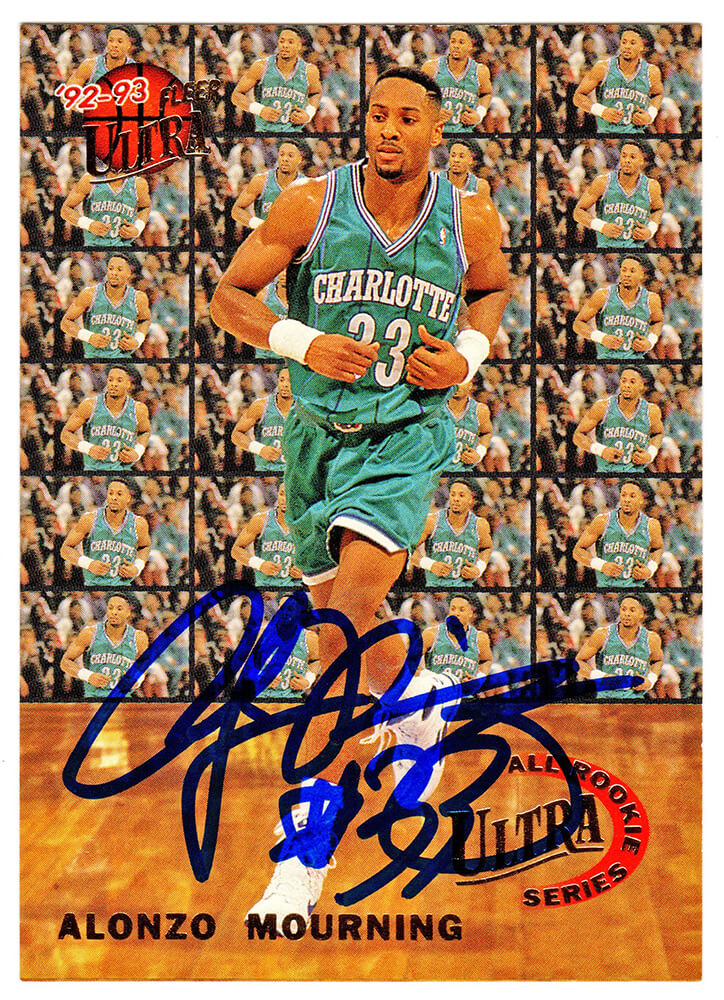 Alonzo Mourning Signed Charlotte Hornets 1992-93 Fleer Ultra All Rookie Series Card #6 - MOUCAR209 - Alonzo Mourning Signed Charlotte Hornets 1992-93 Fleer Ultra All Rookie Series Card #6 product image