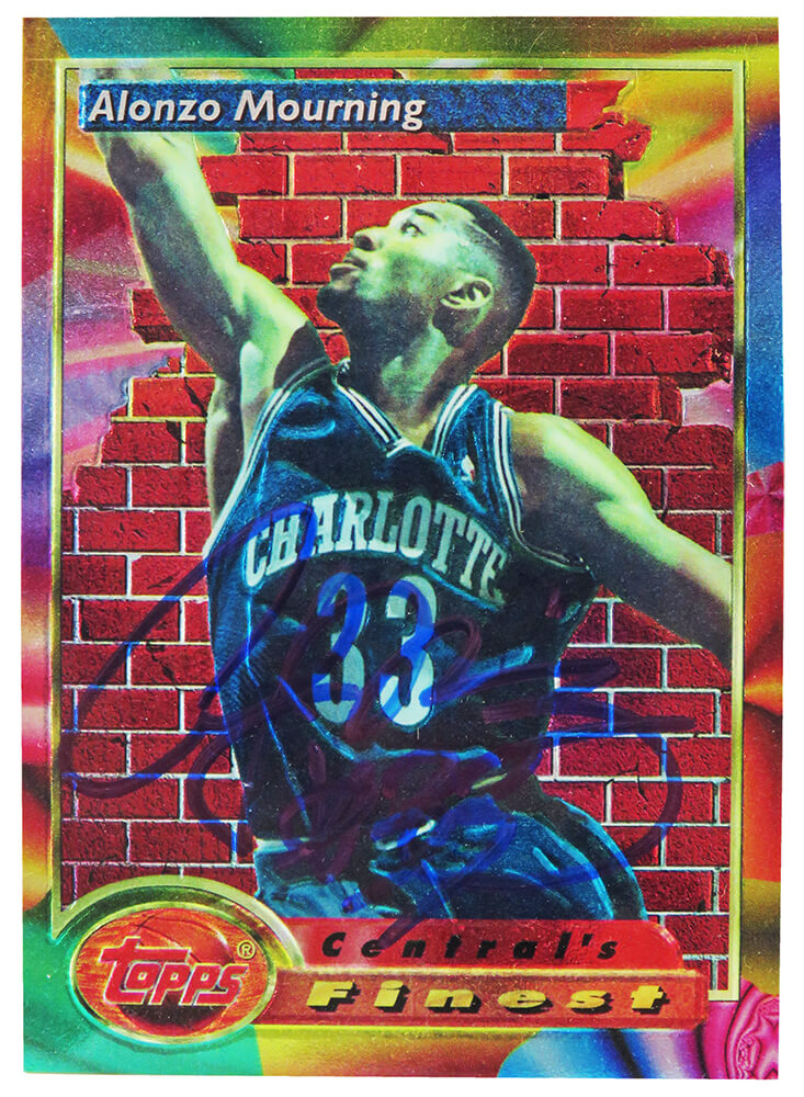 Alonzo Mourning Signed Charlotte Hornets 1993-94 Topps Finest Basketball Card #104 - MOUCAR210 - Alonzo Mourning Signed Charlotte Hornets 1993-94 Topps Finest Basketball Card #104 product image