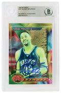 Alonzo Mourning Signed Hornets 1993-94 Topps Finest Basketball Card #201 (In Blue) - (Beckett Encapsulated) - MOUCAR216 - Alonzo Mourning Signed Hornets 1993-94 Topps Finest Basketball Card #201 (In Blue) - (Beckett Encapsulated) product image